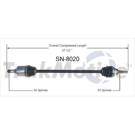 Surtrack Axle Cv Axle Shaft, Sn-8020 SN-8020